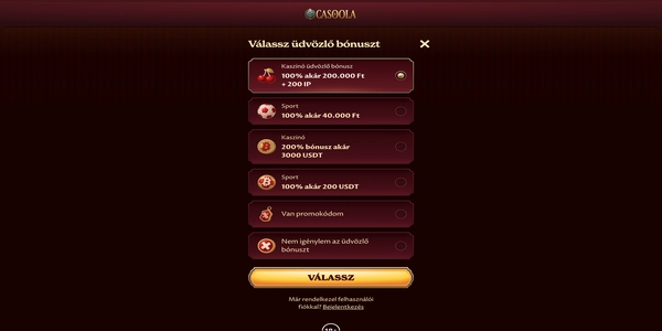 Casoola Casino regisztrációs folyamata mobilon