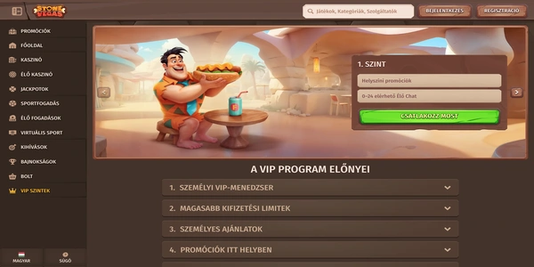 StoneVegas Casino VIP programja mobilon